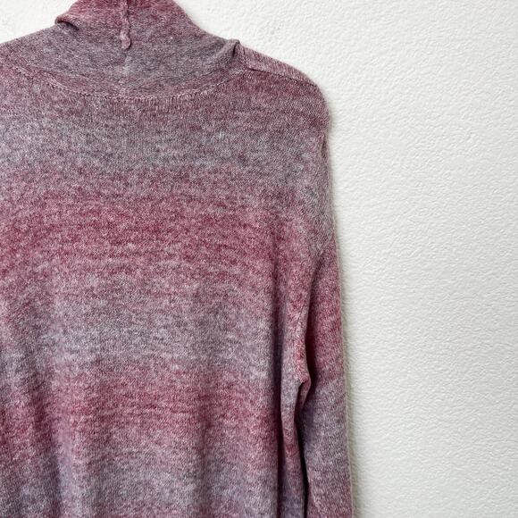 [American Eagle] Ombre Striped Oversized Purple Red Cowl Neck Sweater Sz Small S - Picture 7 of 11